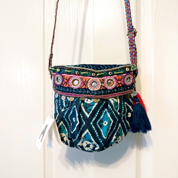 Christophe Sauvat Handbags - Christopher Sauvat Crossbody Wristlet Boho Domi Pouch With Tassels